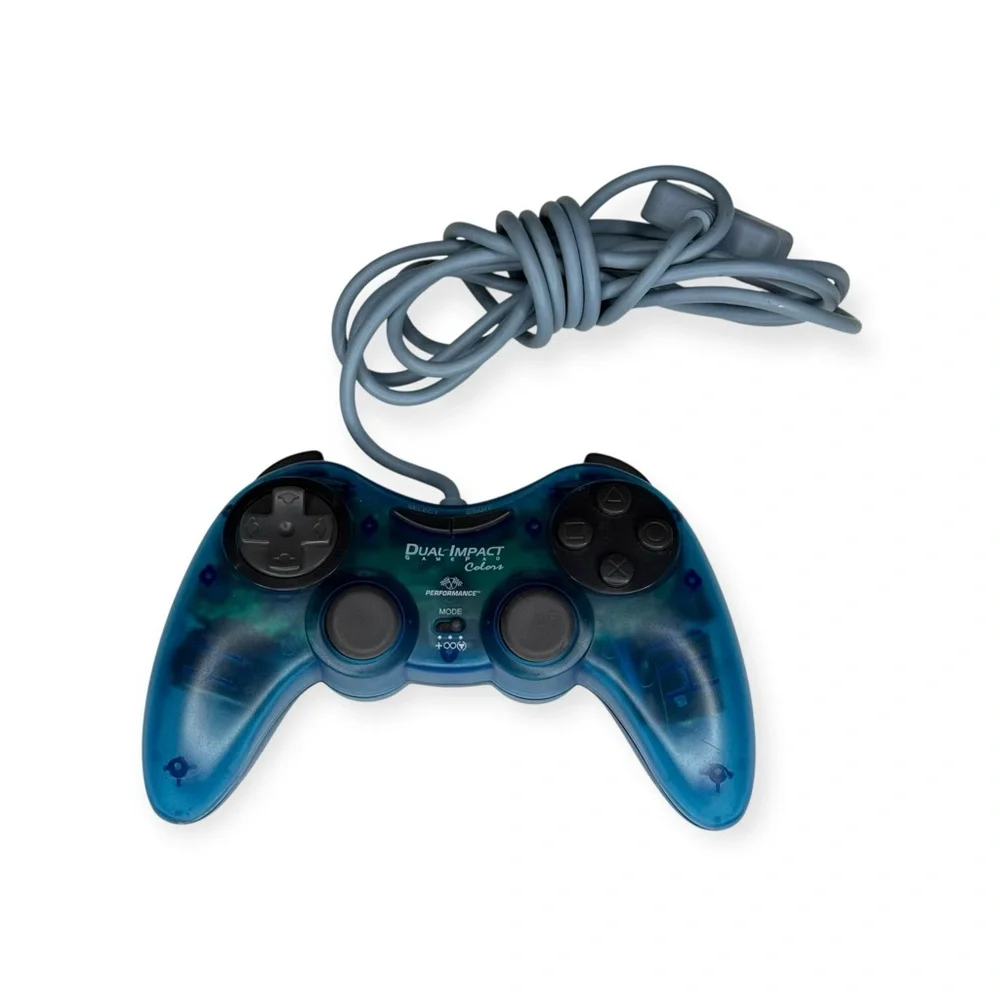 Performance Dual Impact 2 𖤍 Wired Controller Sony PlayStation 2 PS2 𖤍 Blueberry